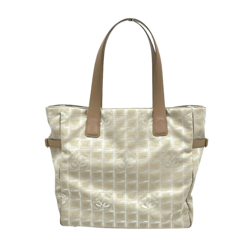 Chanel New Travel Line Tote GM Shoulder Bag Beige
